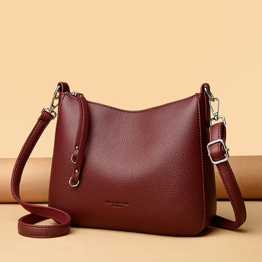 Women's Soft Leather Messenger Shoulder Bag