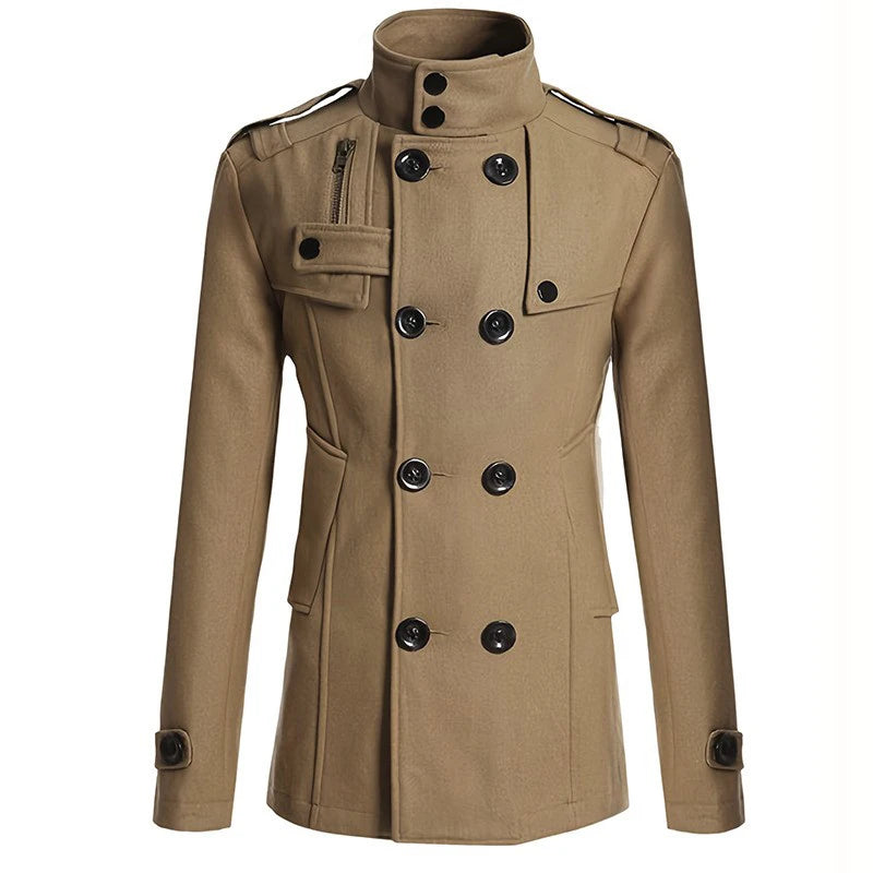 Men's Mid Length Woolen Coat