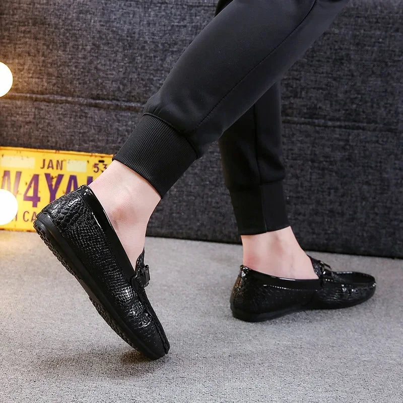 Men's Crocodile Pattern Trendy Breathable Shoes