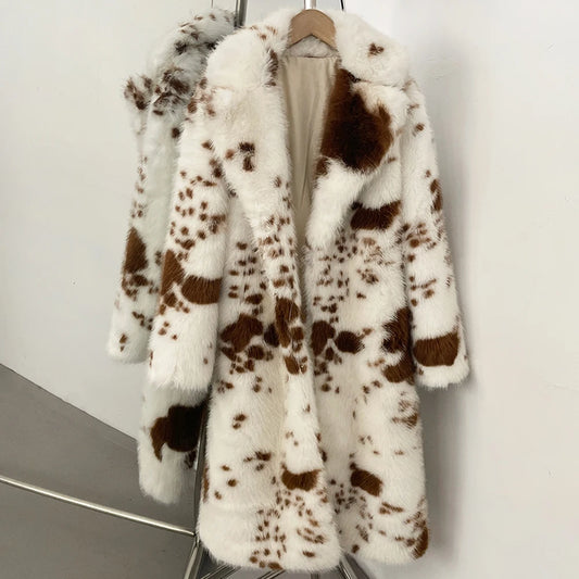 Women's Long Faux Fur Fluffy Thick Coat