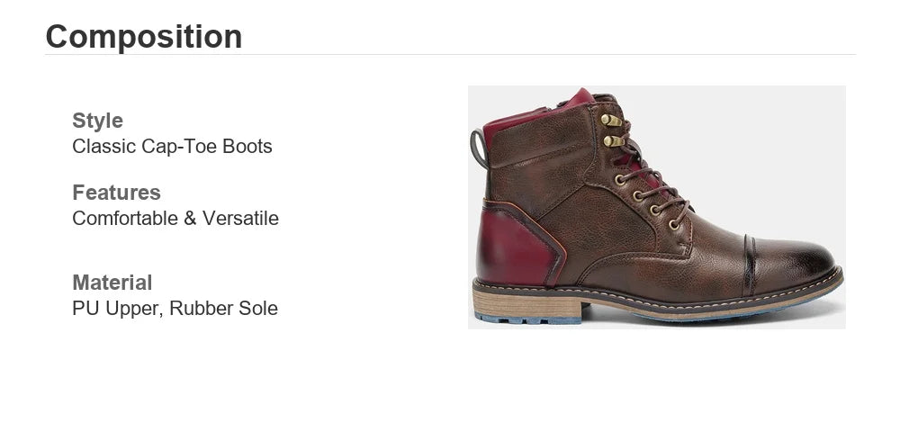 ‌Men's Vintage Outdoor Ankle Comfortable Leather Boots