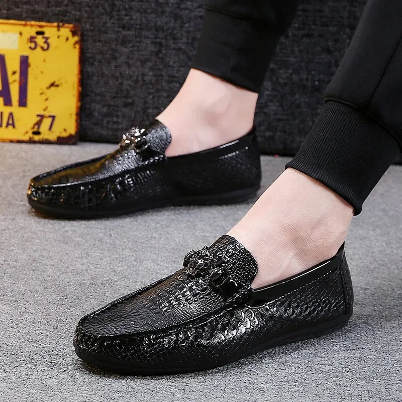 Men's Crocodile Pattern Trendy Breathable Shoes