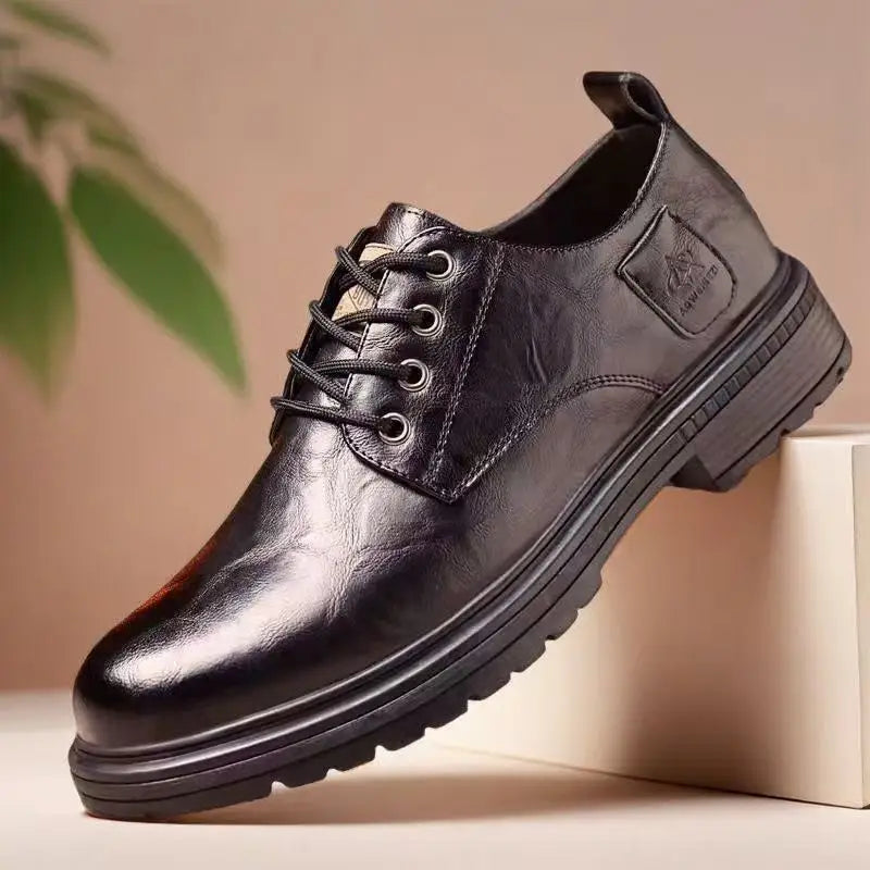 Men's Low Cut Genuine Leather British Retro Style Boots Shoes