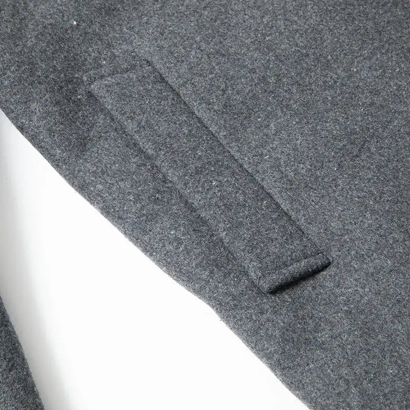 Men's Casual Fleece Liner Wool Slim Fit Trench Jacket