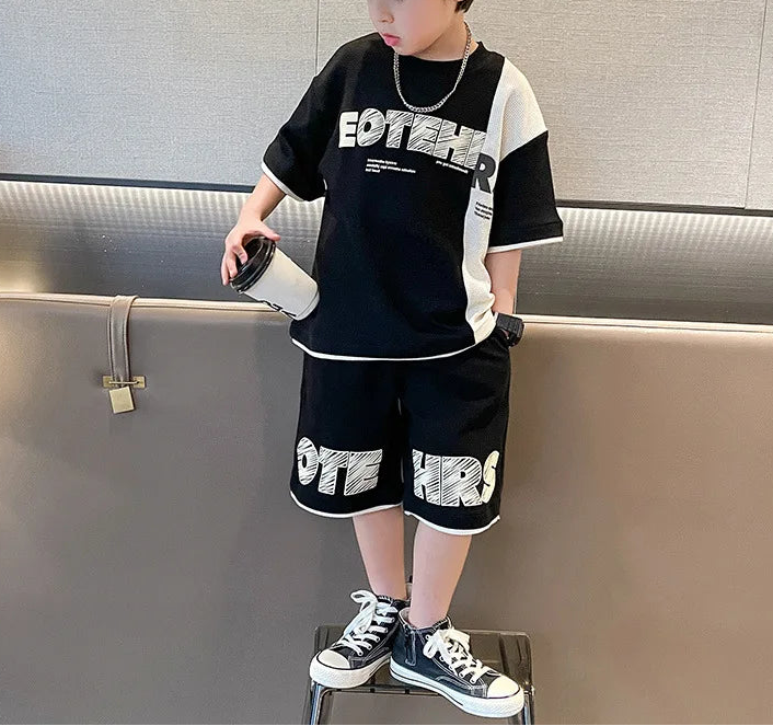 Boys 2Pcs Top And Short Tracksuit Sets