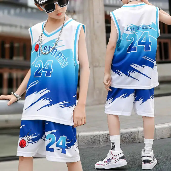 Kids 2Pcs Basketball Quick Drying Comfortable Tracksuit Set