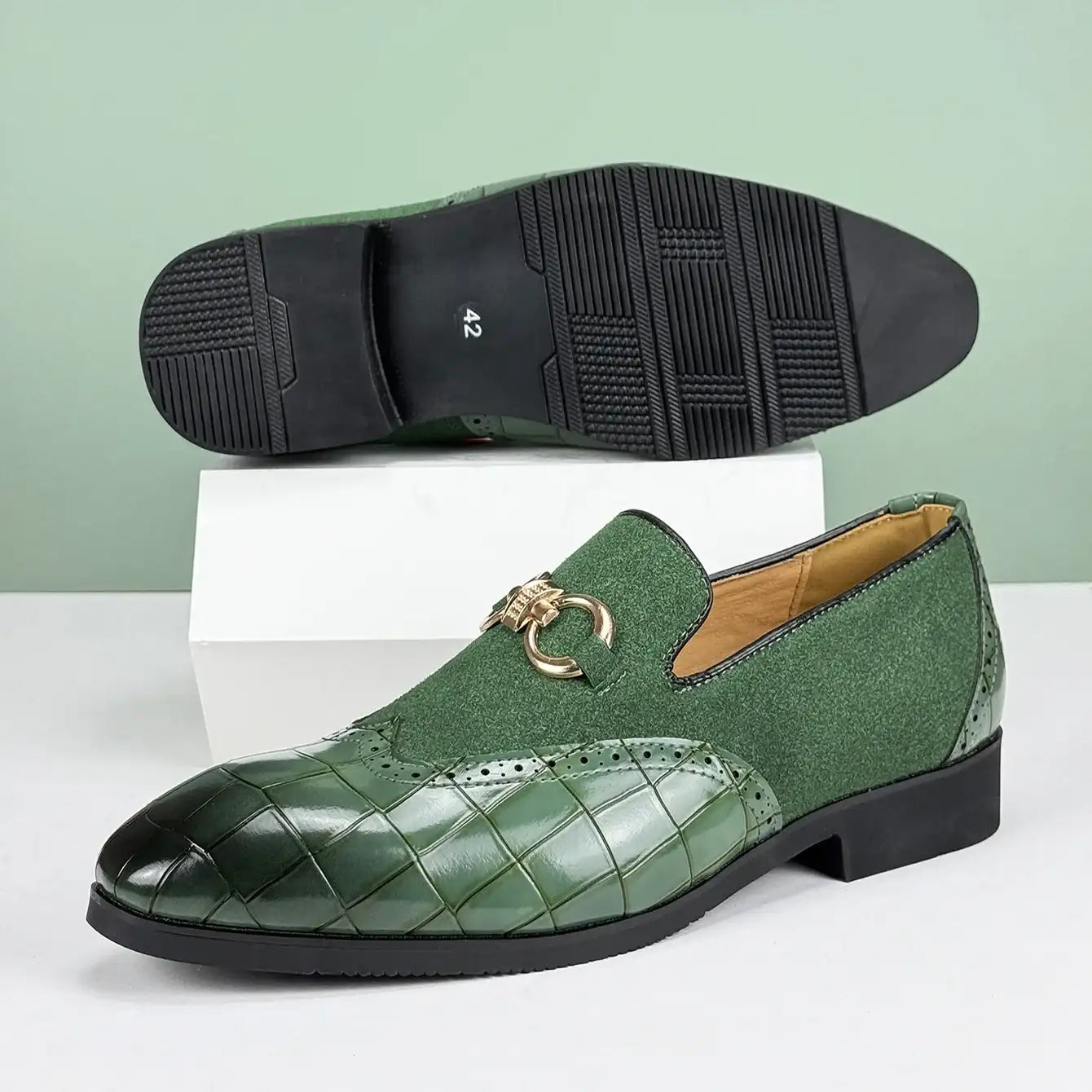 Men's British Style Oxford Breathable Leather Business Loafers Shoes