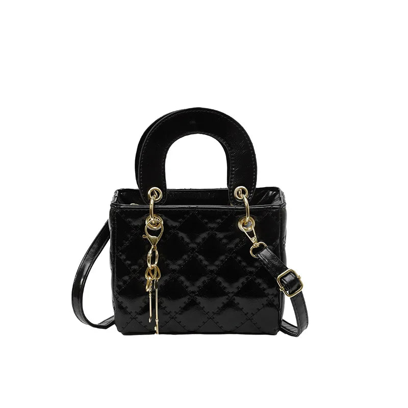 Women's Fashionable Texture Diamond Grid Shoulder Bag