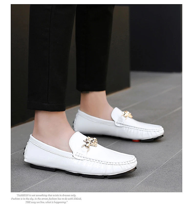 Men's Glossy Leather Slip-On Trendy Handmade Shoes