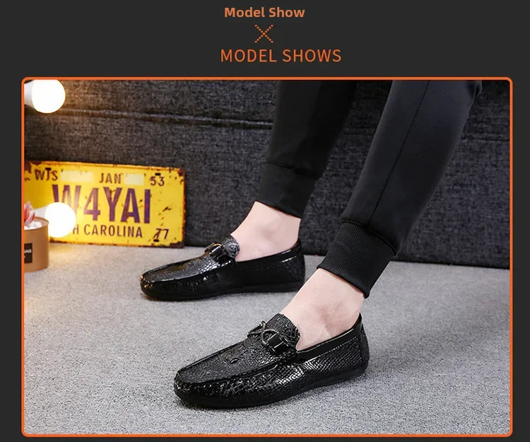 Men's Crocodile Pattern Trendy Breathable Shoes