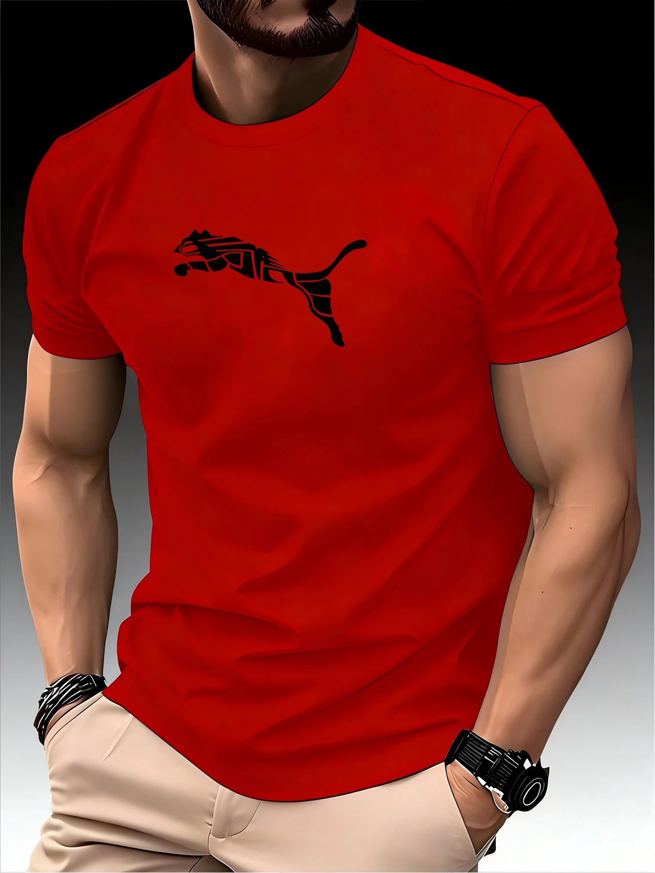 Men's Crewneck Casual Trend High End High Quality T-shirt