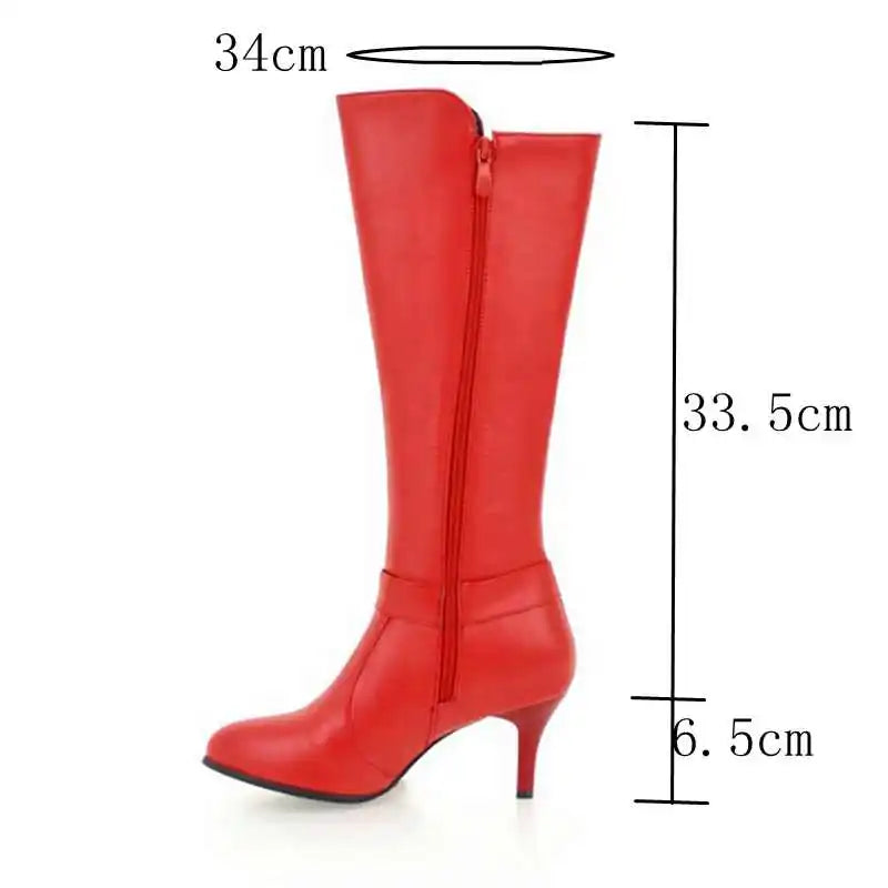 Women's Thin Pointed Toe Knee boots