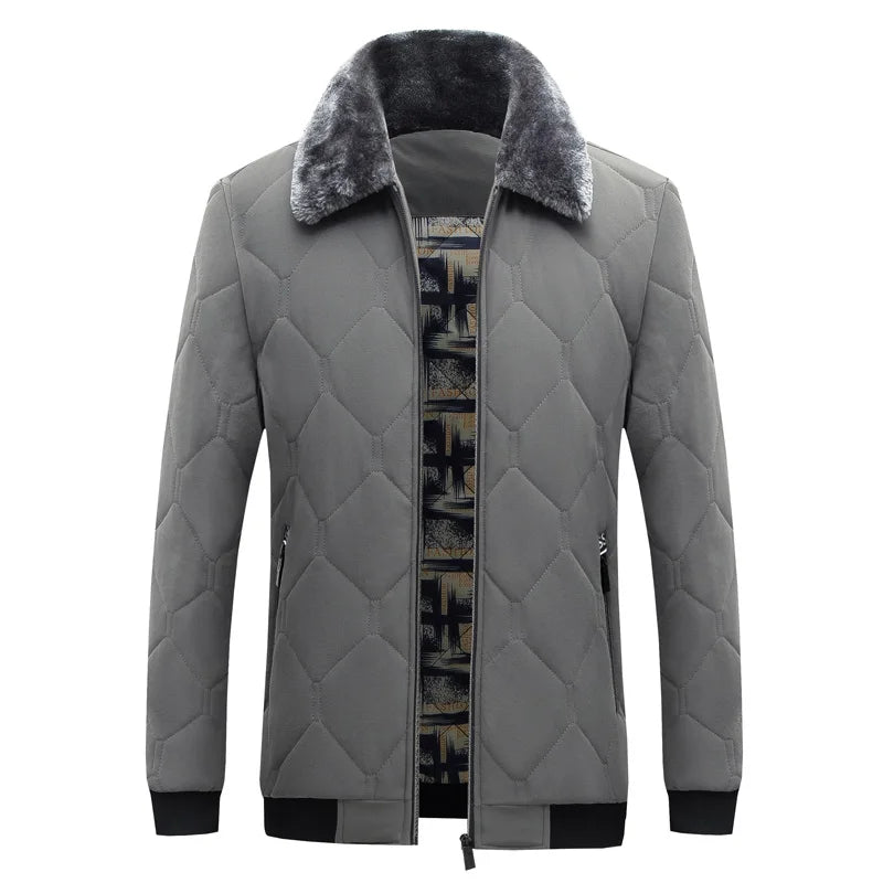 Men's Fur Collar Cotton Padded Bomber Jacket