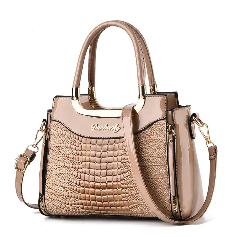 Women's Stylish Crocodile Print Handbag Shoulder Bag