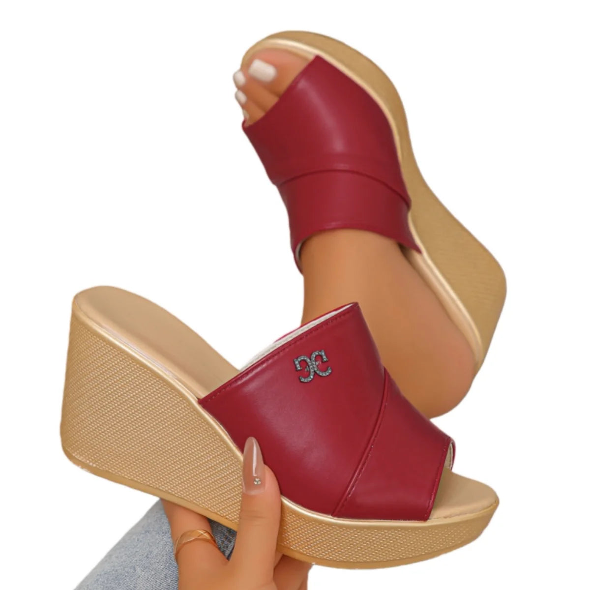 Women's Comfortable High Heels Slippers Sandals