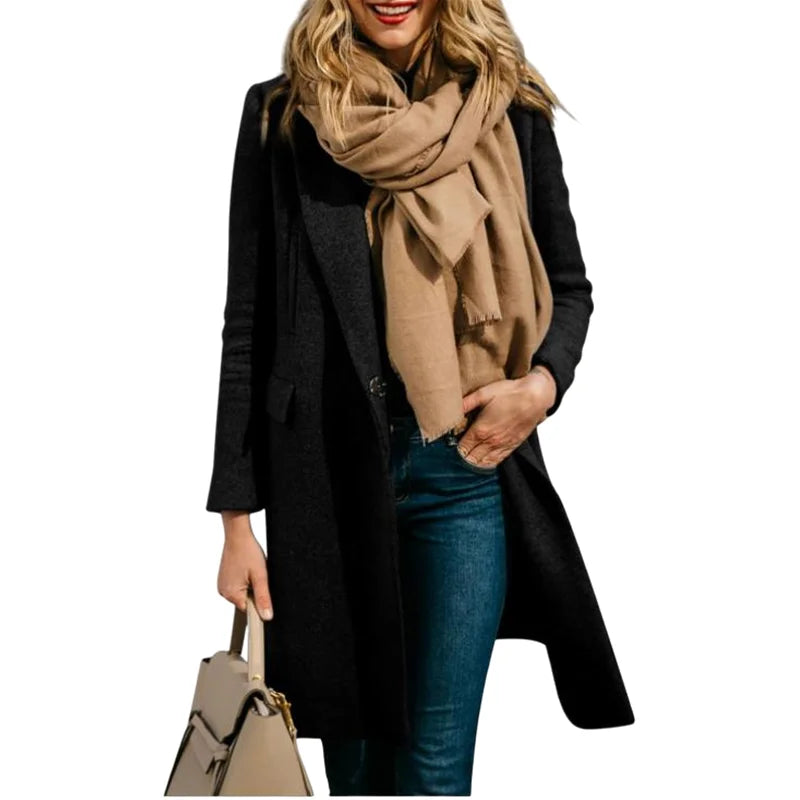 Women's Wool Blends Trench Lining Coat