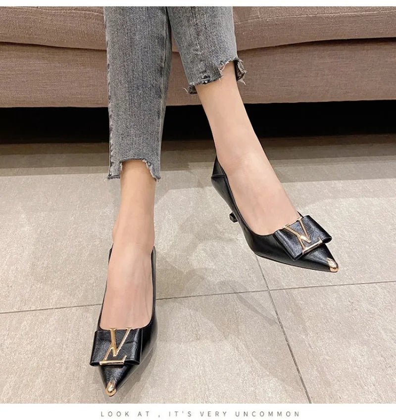 Women's Pointed Toe Stiletto Heels Medium Height Pumps