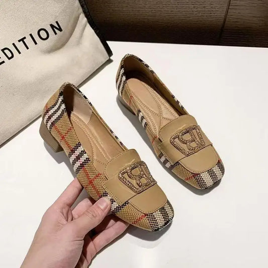 Women's Low Chunky Heels Versatile Style Shoes
