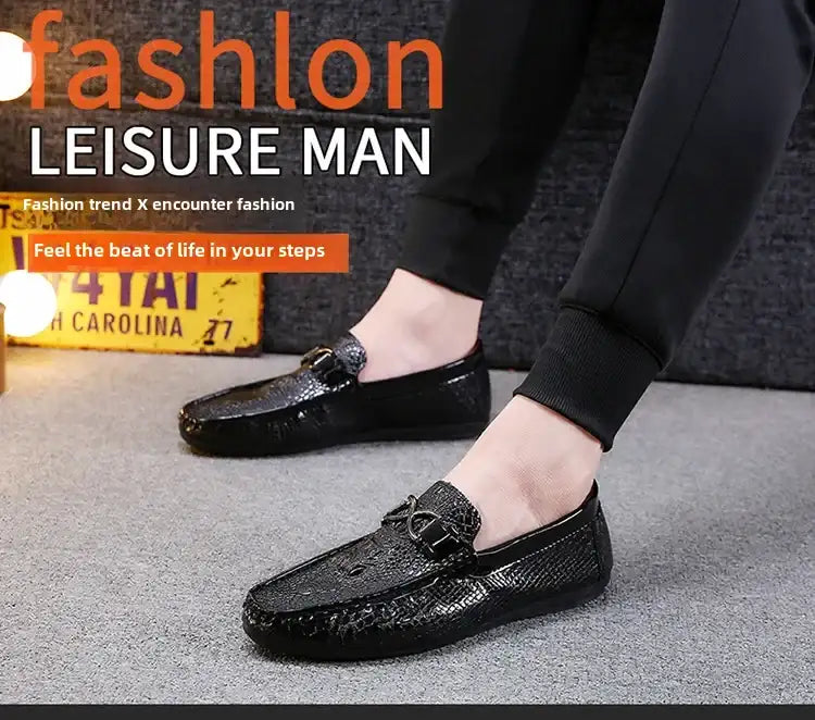 Men's Crocodile Pattern Trendy Breathable Shoes