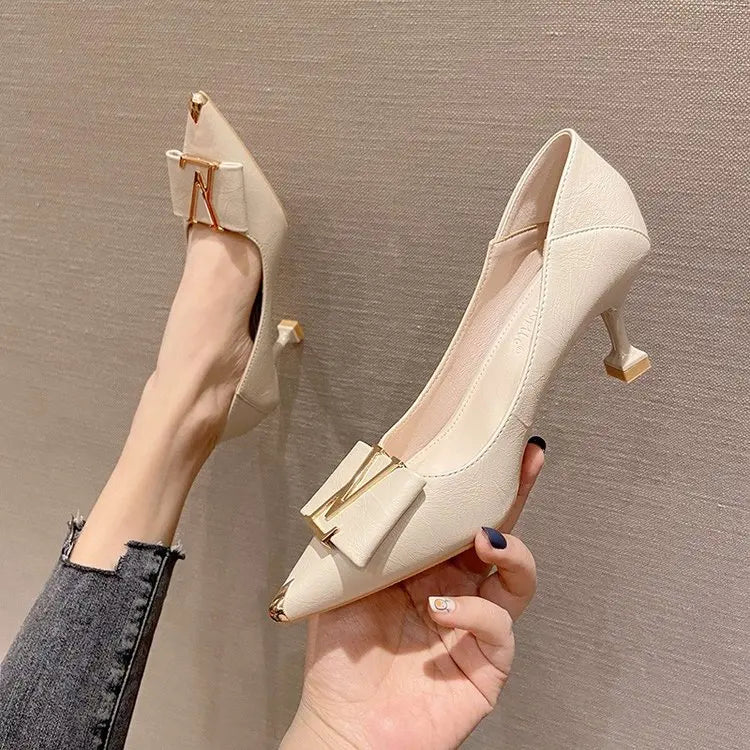 Women's Pointed Toe Stiletto Heels Medium Height Pumps