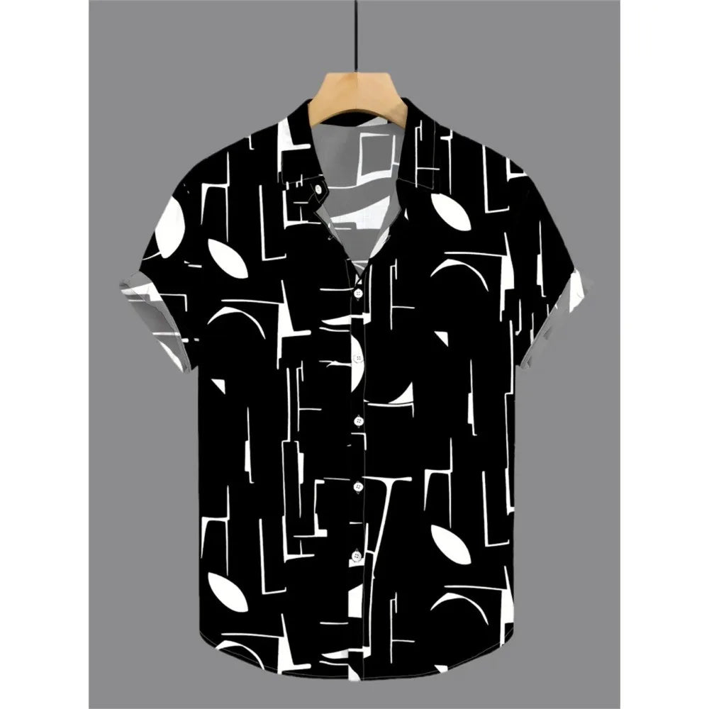 Men's Printed Retro Fashion Short Sleeved Shirt