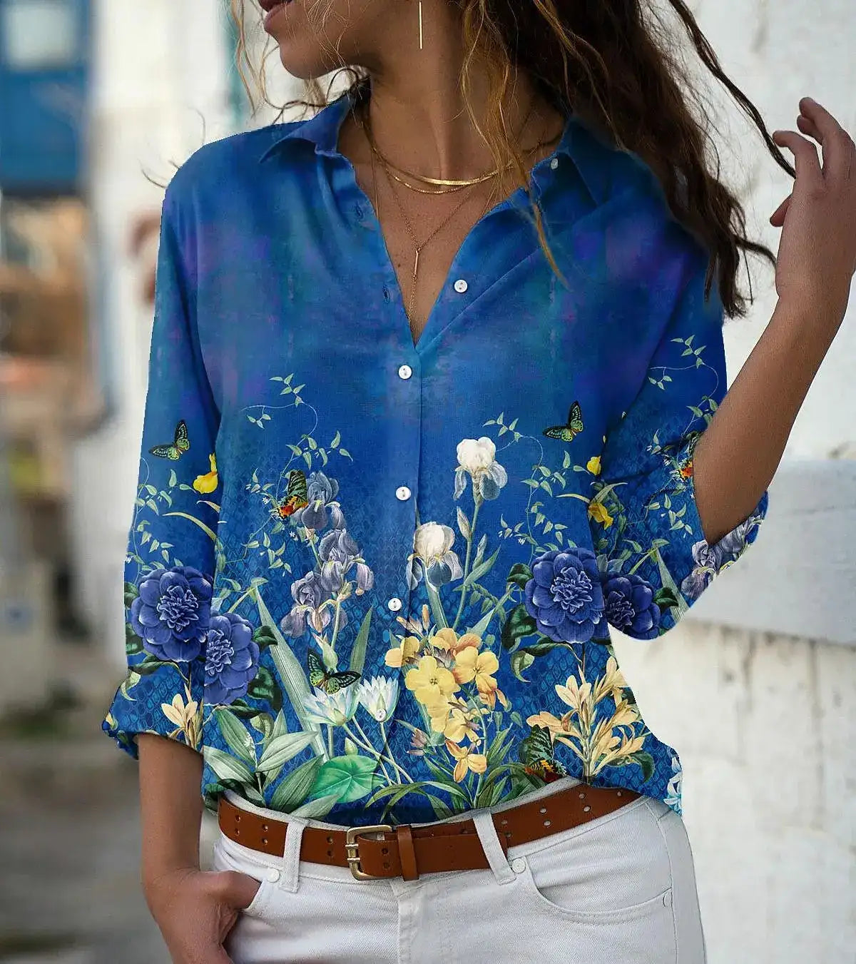 Women Casual Long Sleeve Elegant Loose Shirt