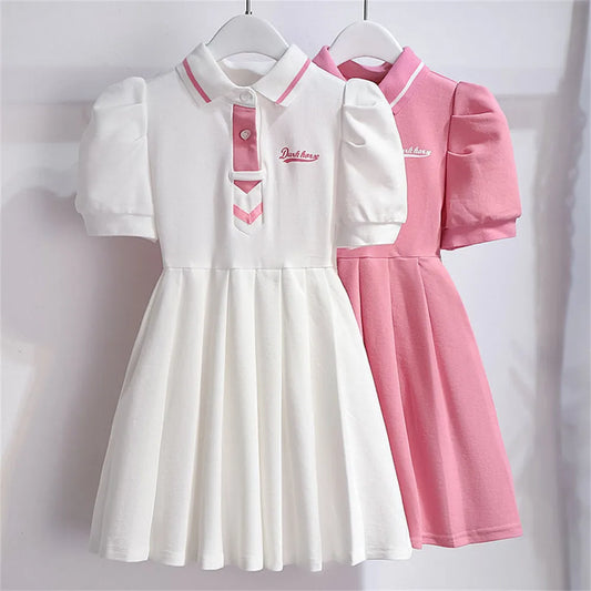 Girls Small Fragrant Wind Sweet Pleated Princess Dress