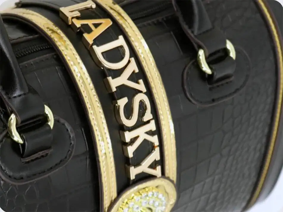 Women's Crocodile Embossed Letter Decoration Shoulder Handbag
