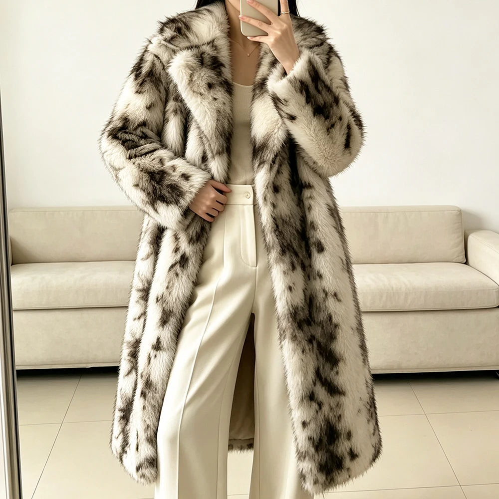 Women's Long Faux Fur Fluffy Thick Coat