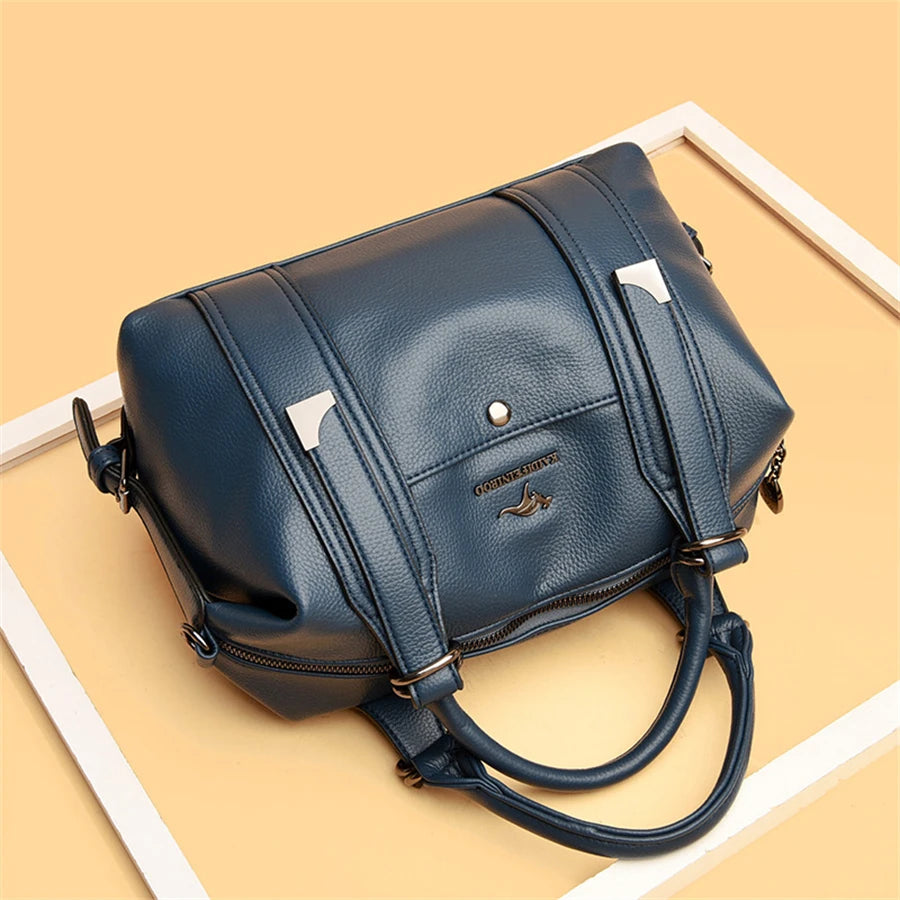 Woman's Luxury Designer Trendy Large Capacity Leather Handbag