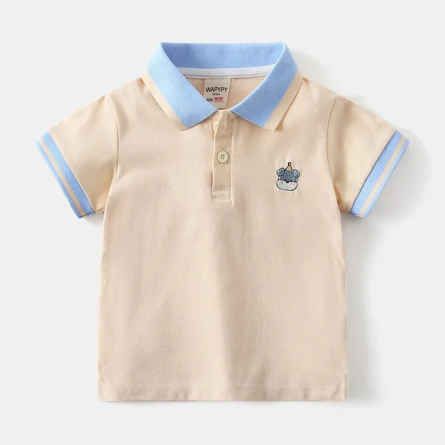 Kids Comfortable Cotton Short Sleeve Polo Shirt