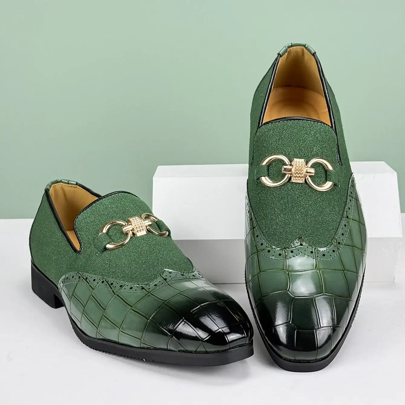 Men's British Style Oxford Breathable Leather Business Loafers Shoes
