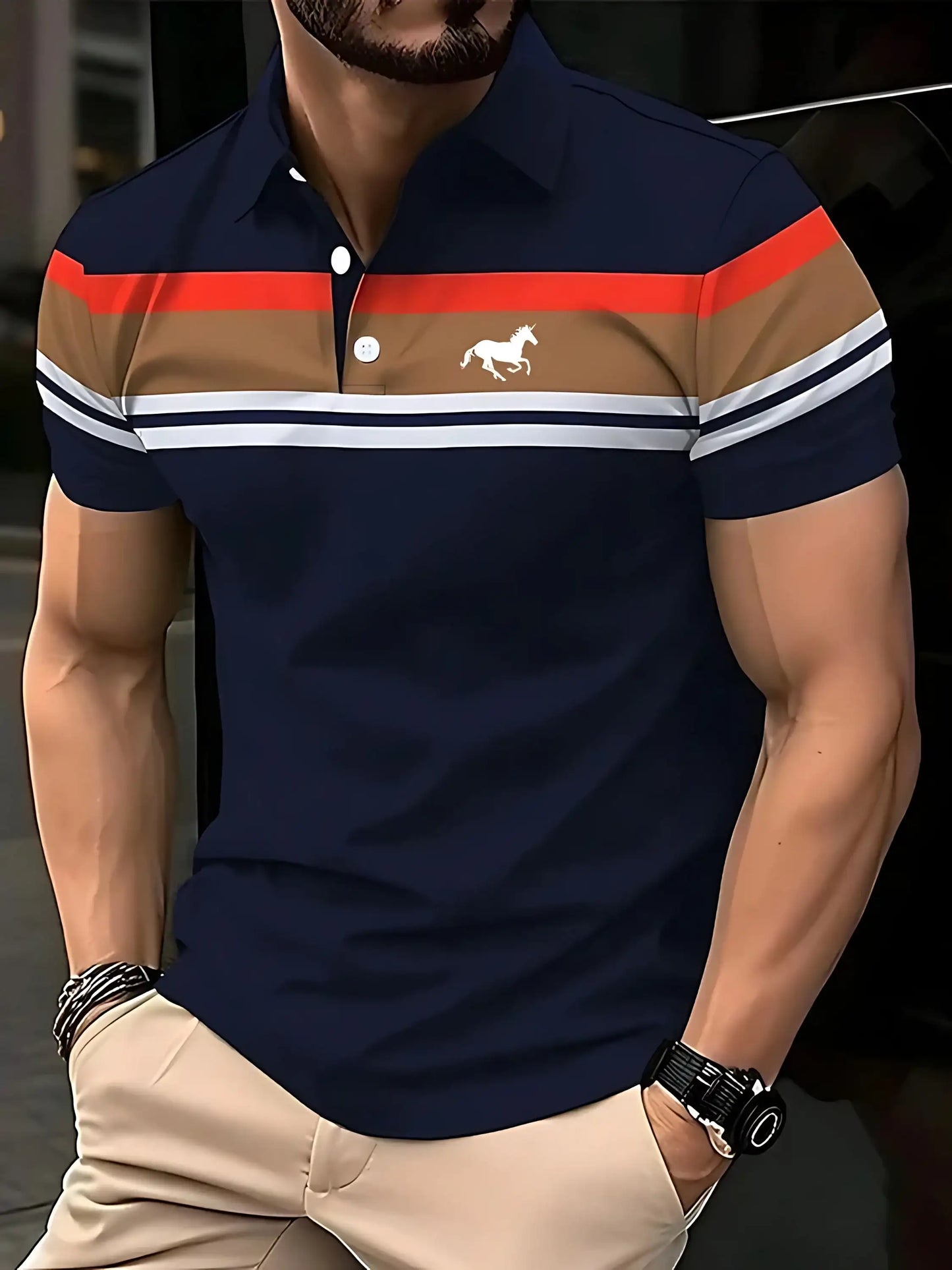 Men's Breathable Lightweight Casual Fashionable Polo Shirt