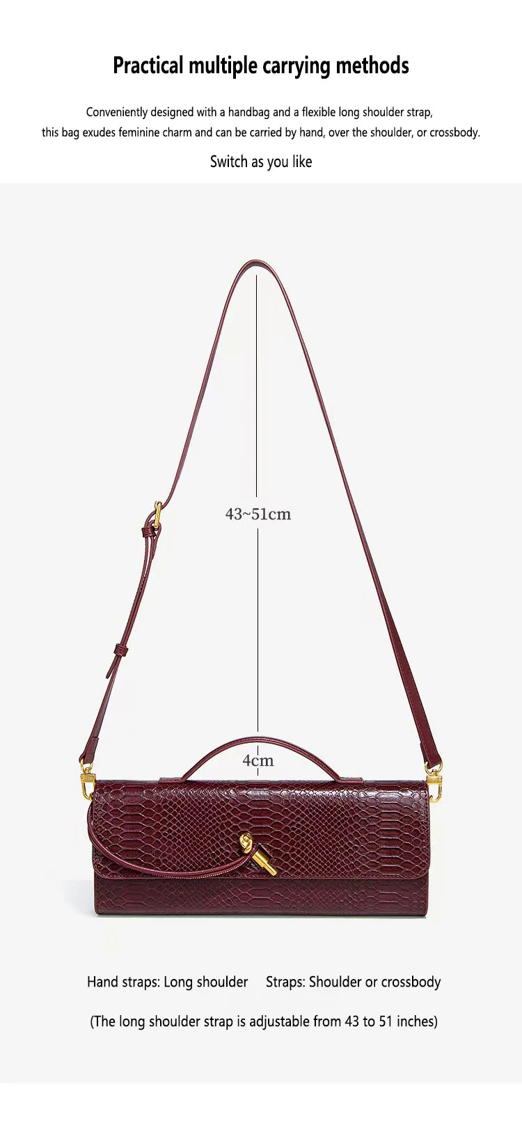 Women's PU Leather Top Handle Long Purse