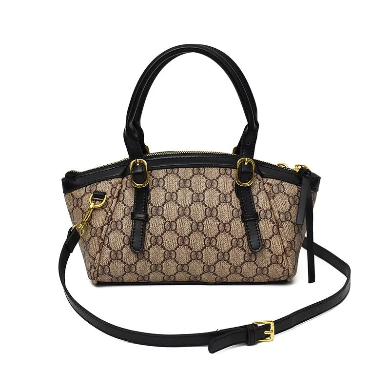Women's Classic Monogram Print Handheld Satchel Bag