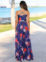 Women Bohemian Floral Print Slip Long Maxi Dress Allmartdeal