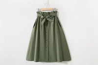 Women Casual Cotton High Waist Skirt Allmartdeal
