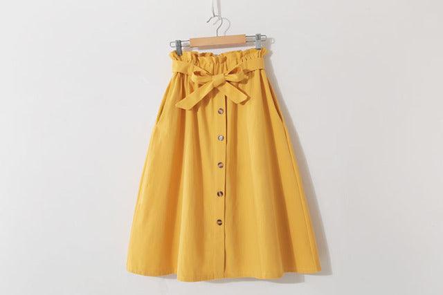 Women Casual Cotton High Waist Skirt Allmartdeal