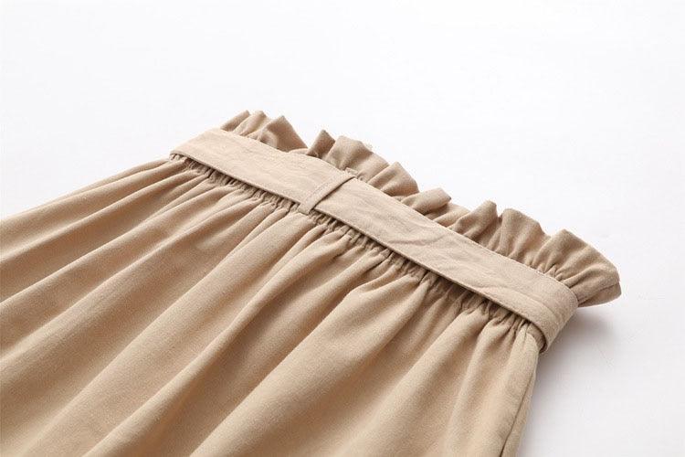 Women Casual Cotton High Waist Skirt Allmartdeal