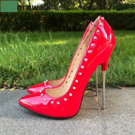 Women High Heels Rivets Stilettos Pumps Allmartdeal