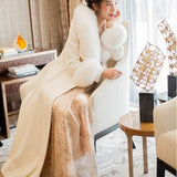 Women High-Quality Fox Fur Cashmere Woolen Coat Allmartdeal