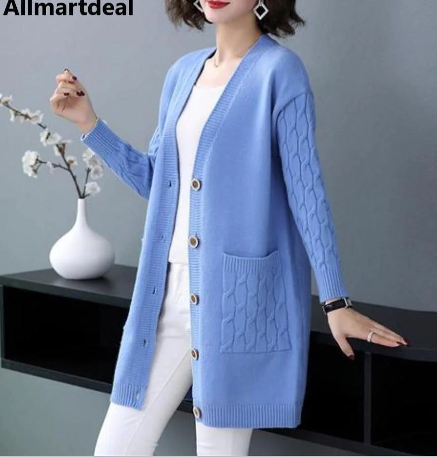 Women Knitted Cardigan Sweater Allmartdeal