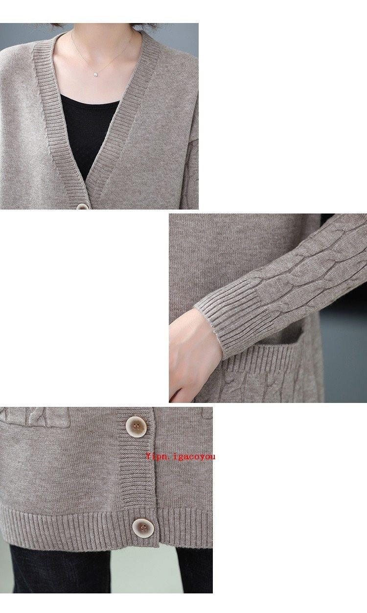 Women Knitted Cardigan Sweater Allmartdeal