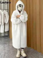 Women Long Oversized Fluffy Faux Fur With Hood Coat Allmartdeal