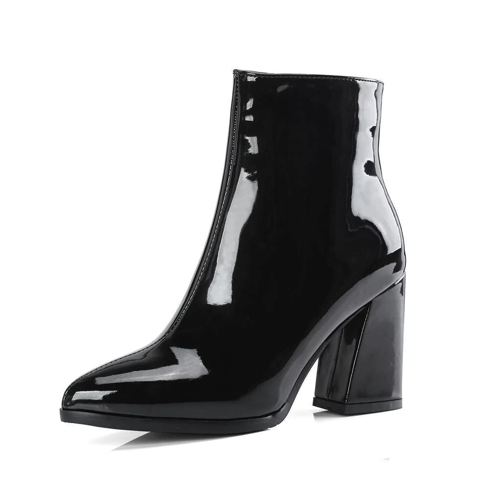 Women Mirror Metallic Pumps Boots Allmartdeal