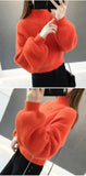 Women Sweater Turtleneck Soft Lantern Pullover Allmartdeal