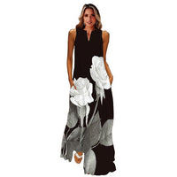 Women Vintage Casual Beach Breathable Long Dress Allmartdeal
