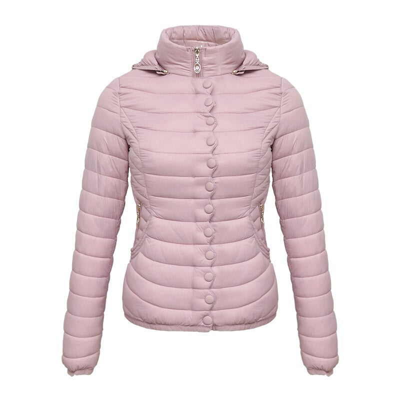 Women Warm Cotton Padded Puffer Jacket Allmartdeal