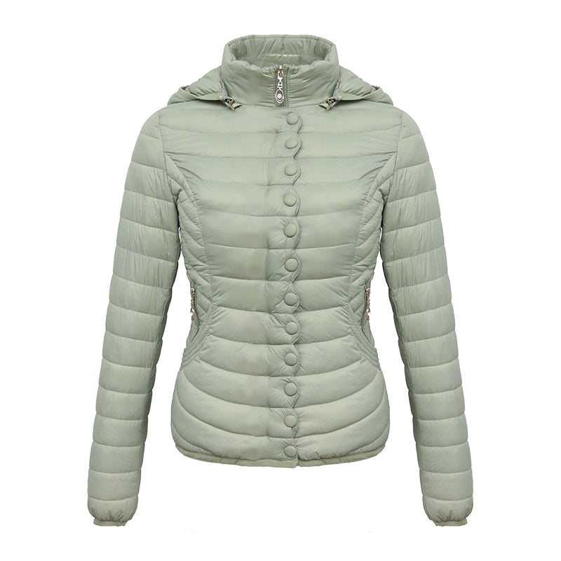 Women Warm Cotton Padded Puffer Jacket Allmartdeal