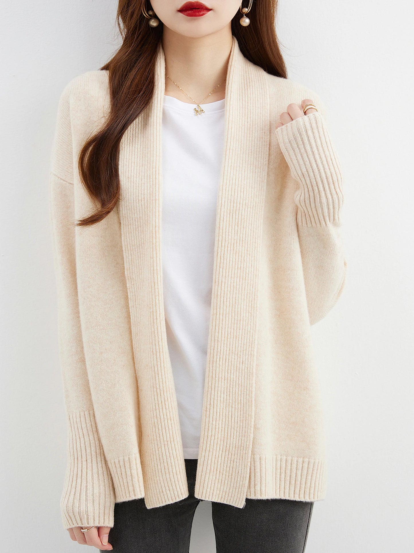 Women's 100% Merino Wool Soft Knitted Cardigan Sweater Allmartdeal